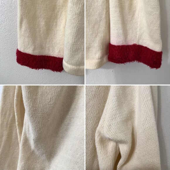 Vintage Y2K Cream Cardinal Cottagecore Cozycore Granny Knitted Cardigan XL - Picture 11 of 11